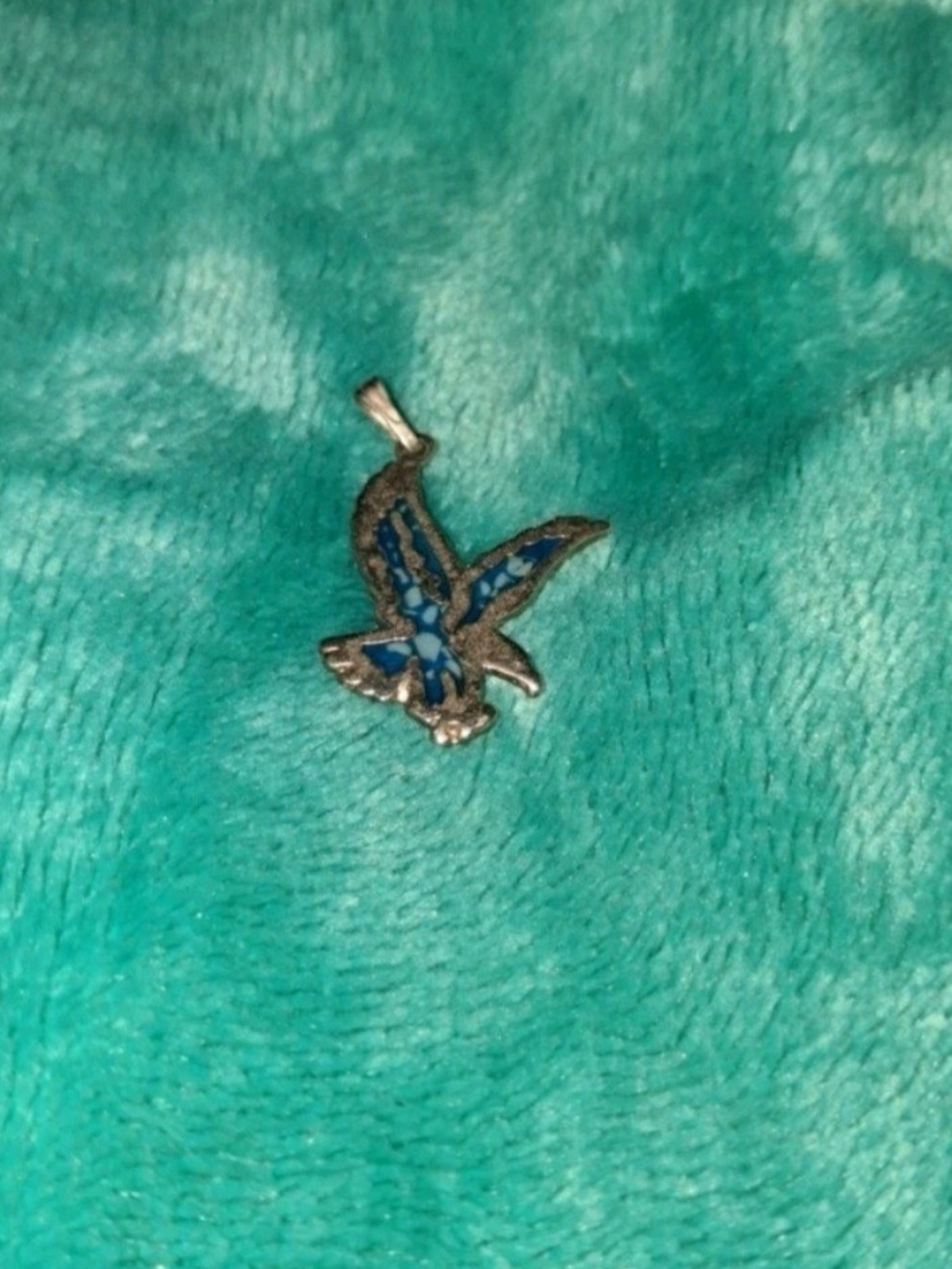 Blue Enamel Bird Pendant Necklace Charm